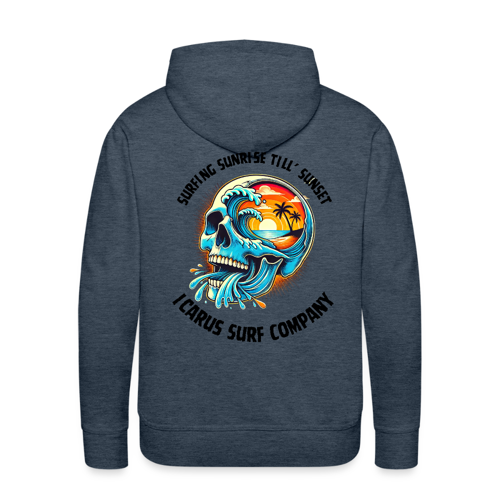 Icarus Surf Co. "Sunrise Till' Sunset" Men’s Premium Hoodie - heather denim