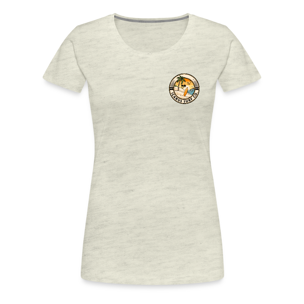 Icarus Surf Co. "Dolphin" Women’s Premium T-Shirt - heather oatmeal