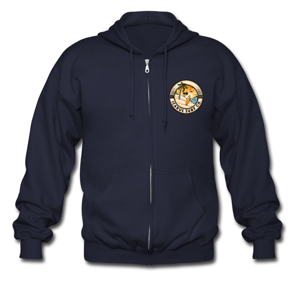 Icarus Surf Co. Men's Zip Hoodie - navy