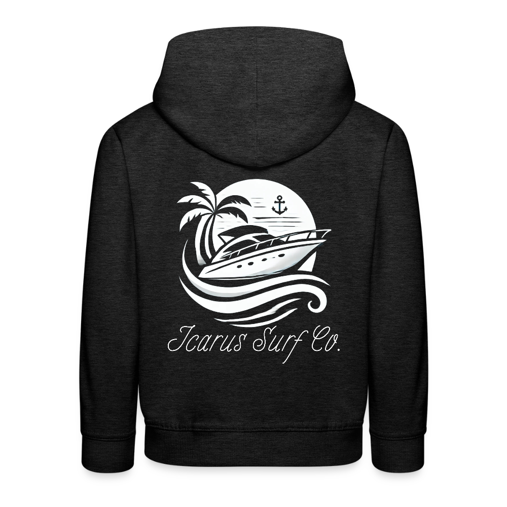 Icarus Surf Co. "Yacht" Kids‘ Premium Hoodie - charcoal grey