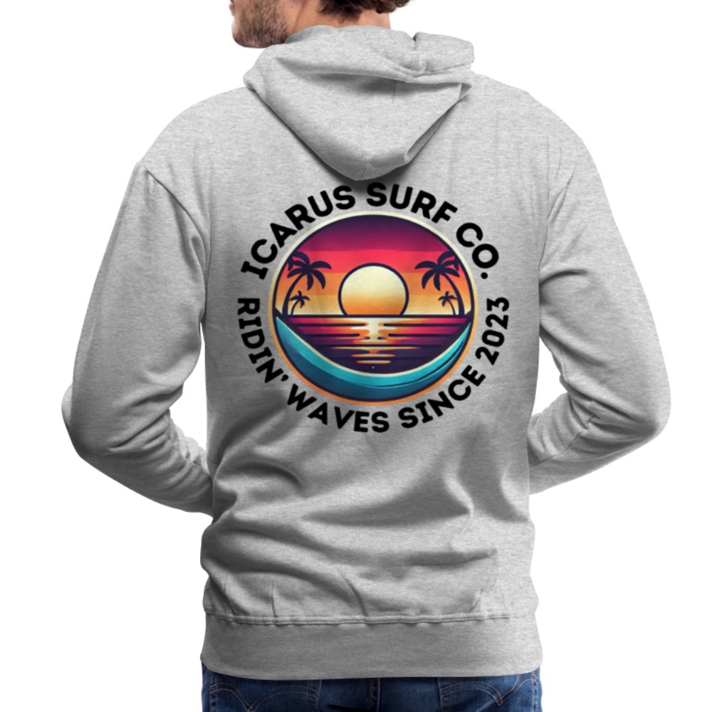 Icarus Surf Co. "Ridin' Waves" Men’s Premium Hoodie - heather grey