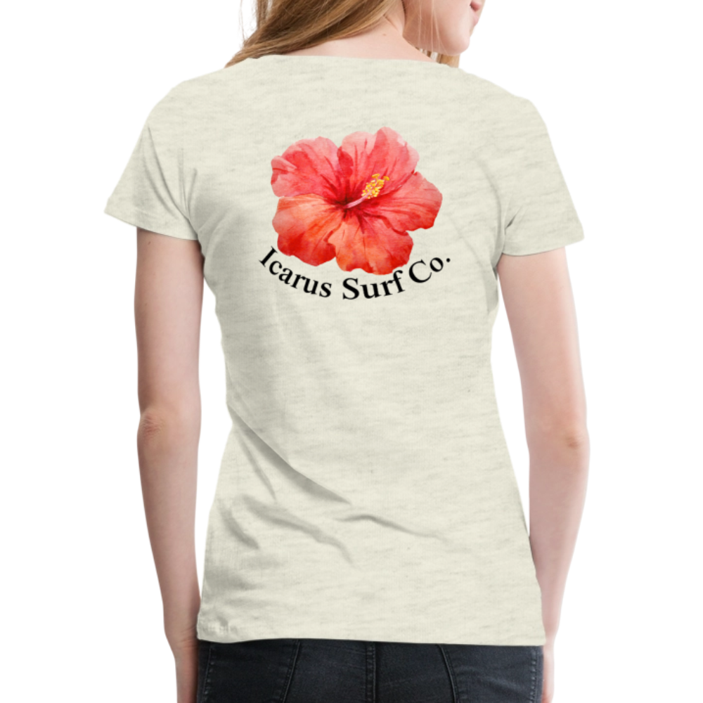 Icarus Surf Co. "Hibiscus" Women’s Premium T-Shirt - heather oatmeal