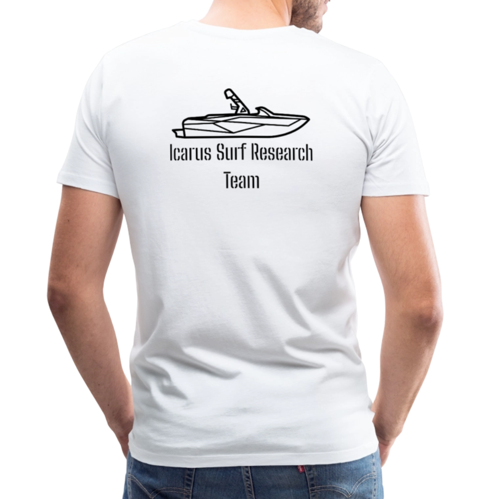 Icarus Surf Co. "Surf Research" Men's Premium T-Shirt - white