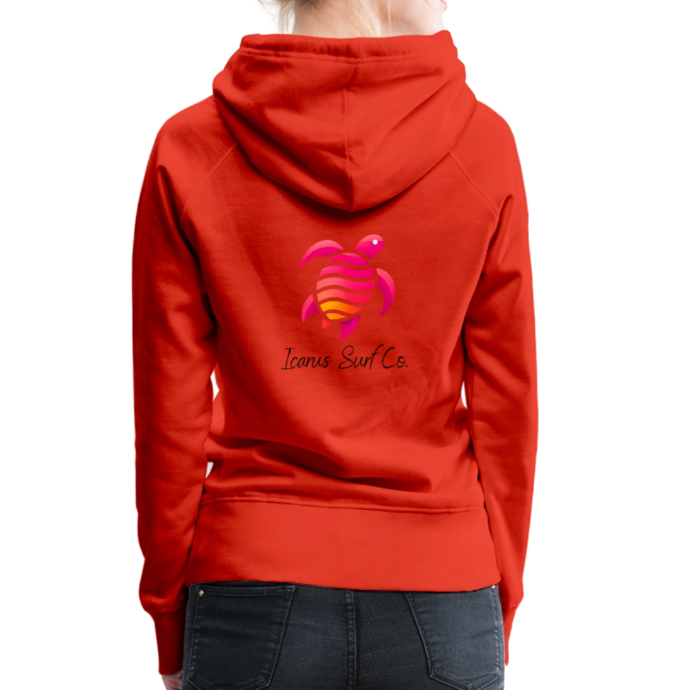Icarus Surf Co. "Turtle" Women’s Premium Hoodie - red