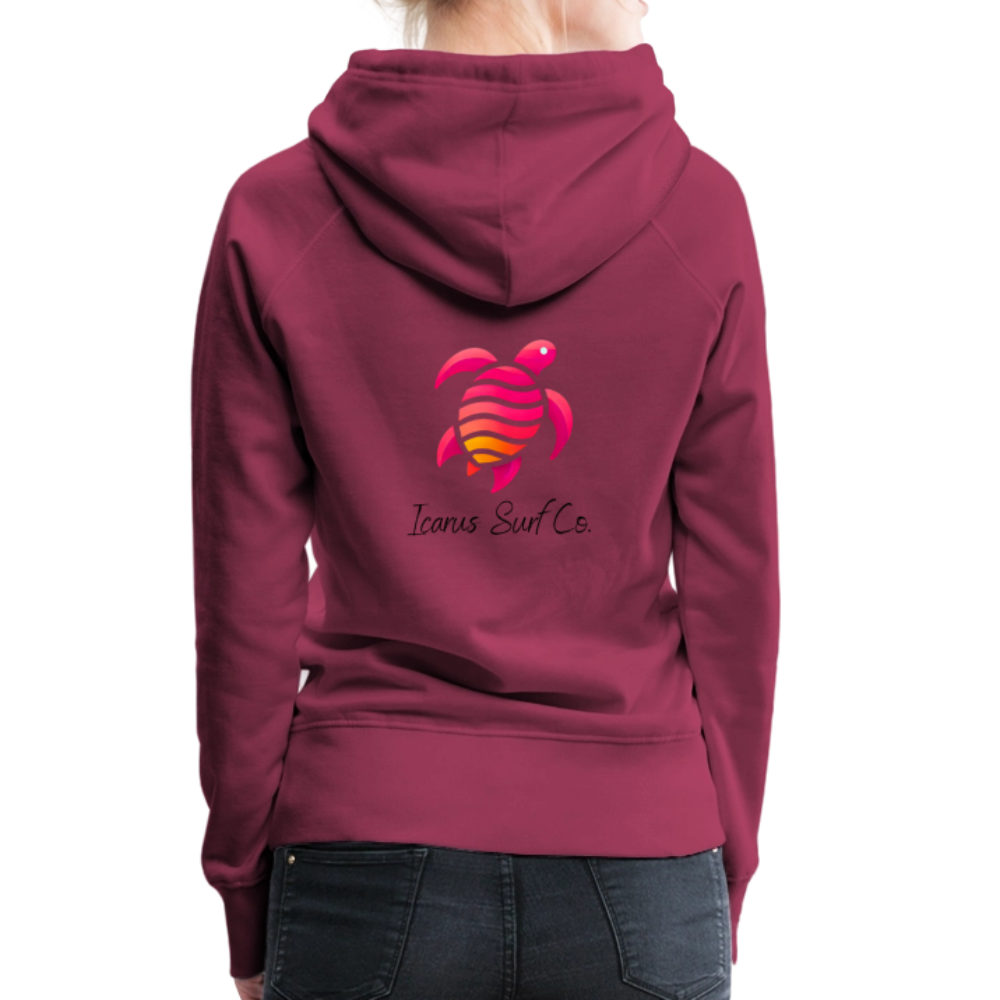 Icarus Surf Co. "Turtle" Women’s Premium Hoodie - burgundy