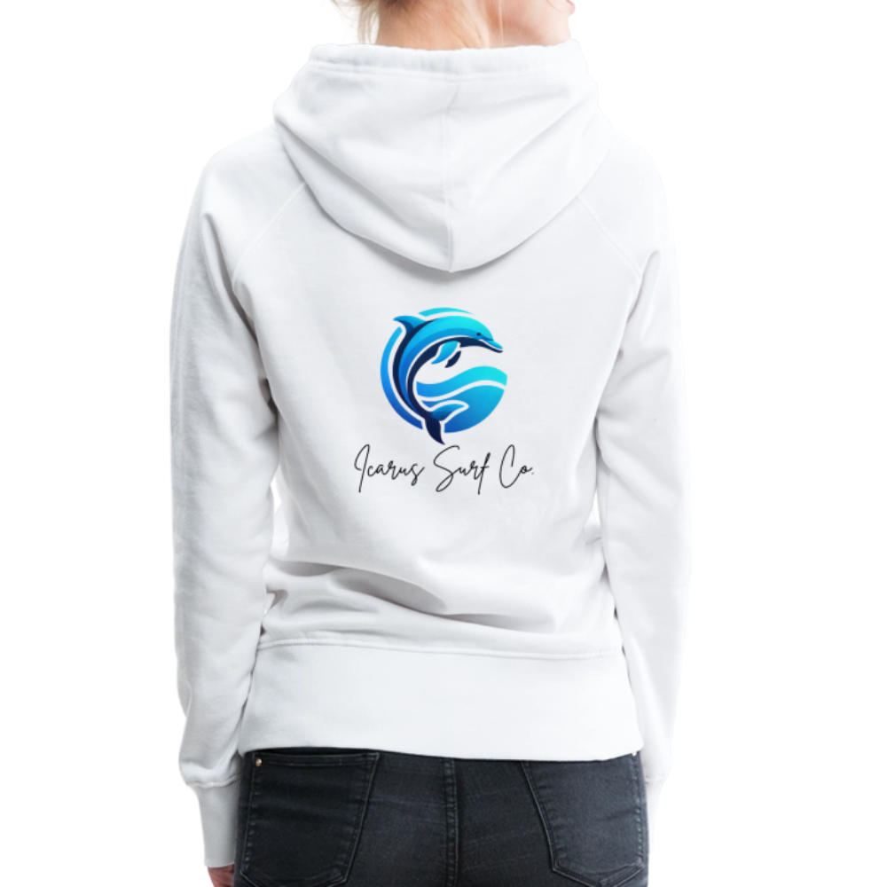 Icarus Surf Co. "Dolphin" Women’s Premium Hoodie - white