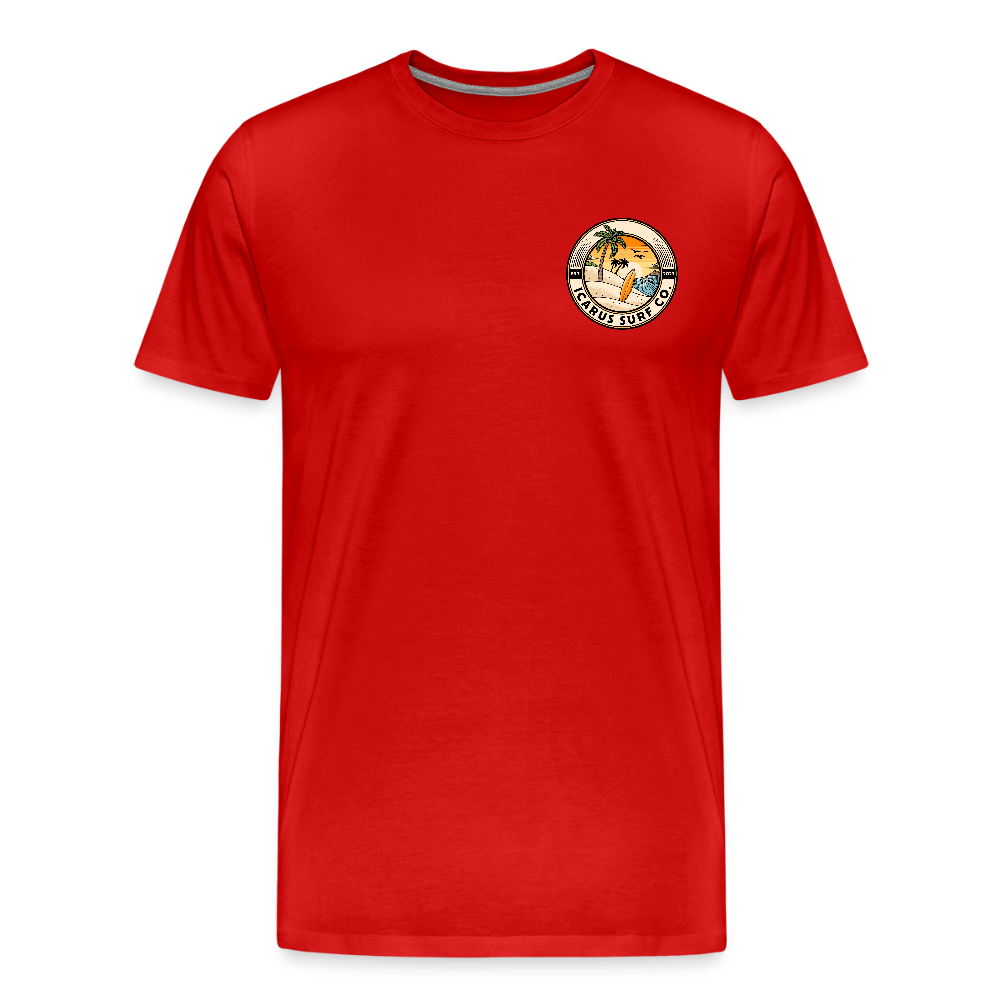 Icarus Surf Co. "Delavan, WI" Men's Premium T-Shirt - red