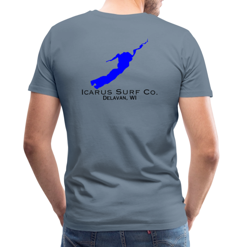 Icarus Surf Co. "Delavan, WI" Men's Premium T-Shirt - steel blue