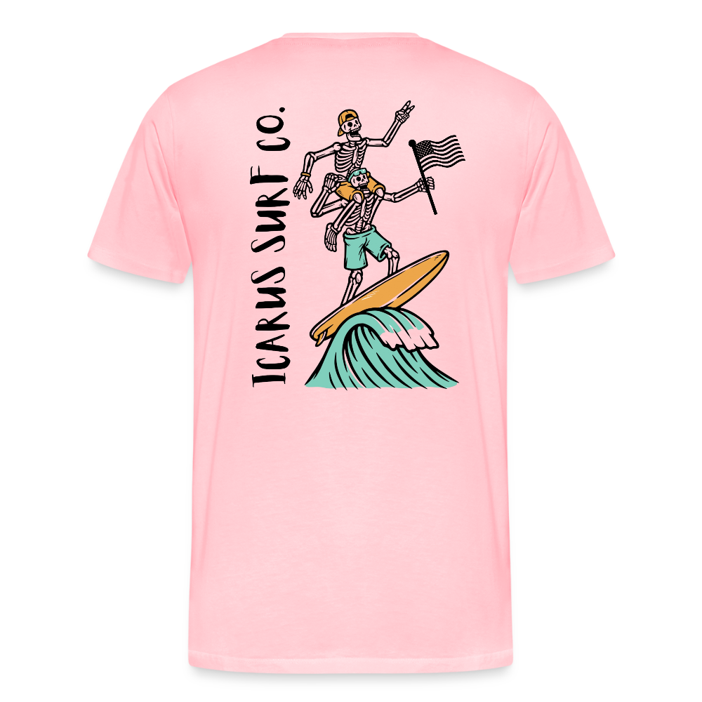 Icarus Surf Co. "Surfin' Skellys" Men's Premium T-Shirt - pink