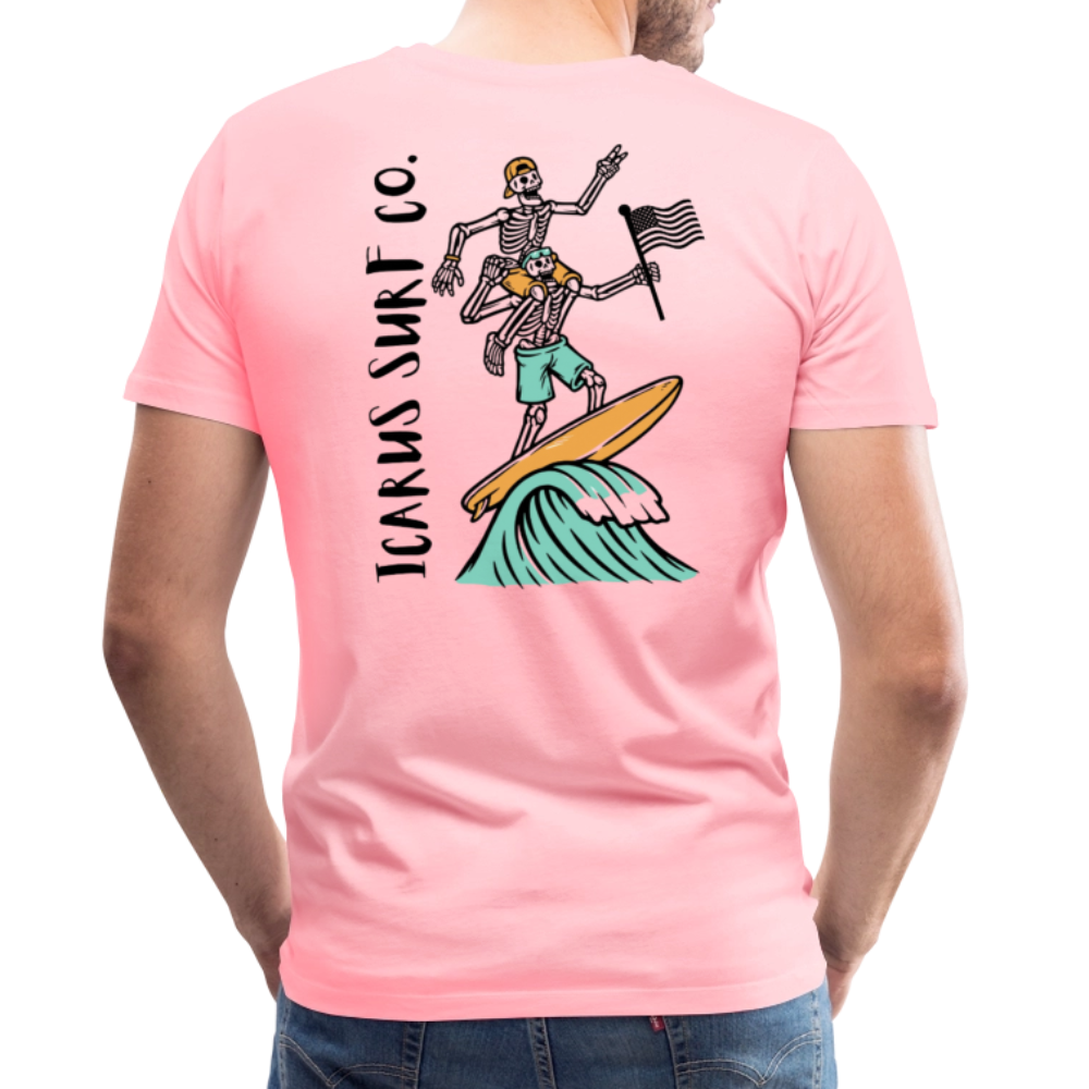 Icarus Surf Co. "Surfin' Skellys" Men's Premium T-Shirt - pink