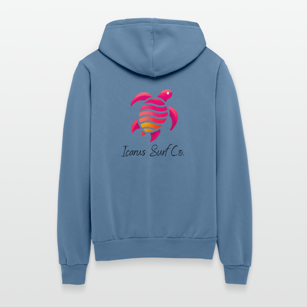 “Coastal Blossom” Zip-Up Hoodie - steel blue