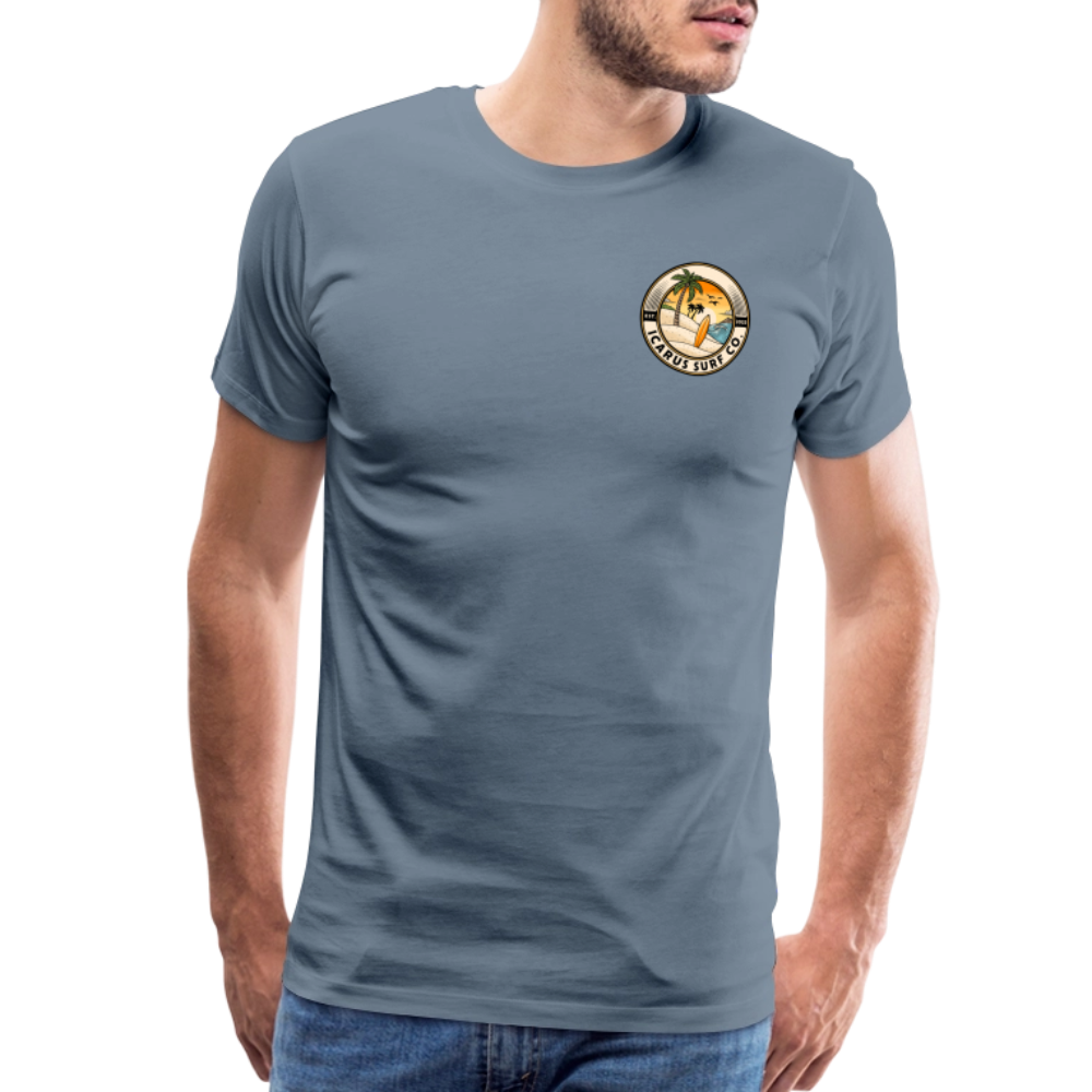 Icarus Surf Co. "Delavan, WI" Men's Premium T-Shirt - steel blue