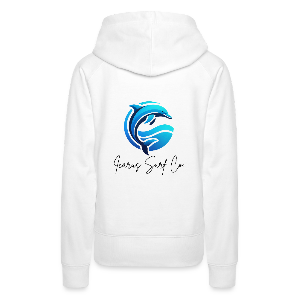 Icarus Surf Co. "Dolphin" Women’s Premium Hoodie - white