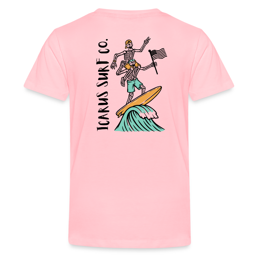 Icarus Surf Co. "Surfing Skellys" Kids' Premium T-Shirt - pink