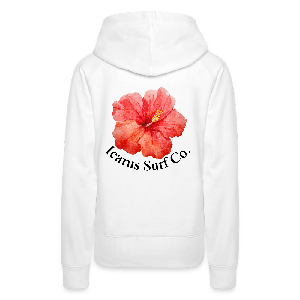 Icarus Surf Co. "Hibiscus Flower" Women’s Premium Hoodie - white