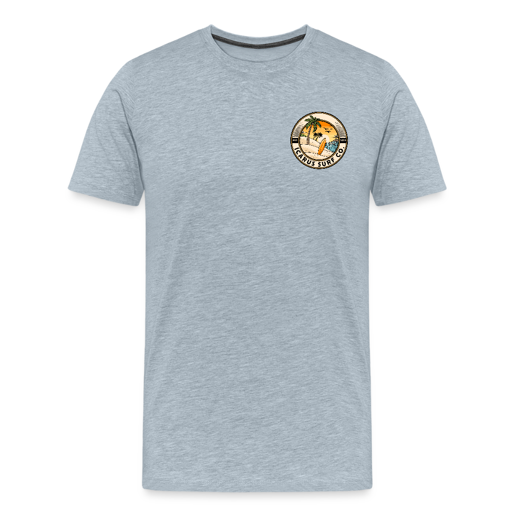 Icarus Surf Co. "Surfin' Skellys" Men's Premium T-Shirt - heather ice blue
