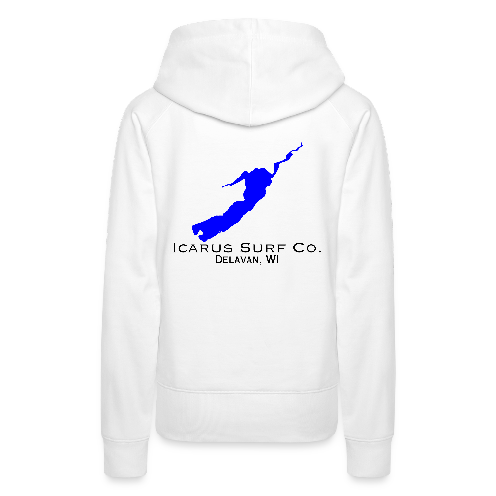Icarus Surf Co. "Delavan, WI" Women’s Premium Hoodie - white