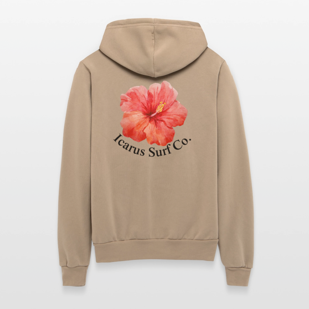 “Coastal Blossom” Zip-Up Hoodie - tan