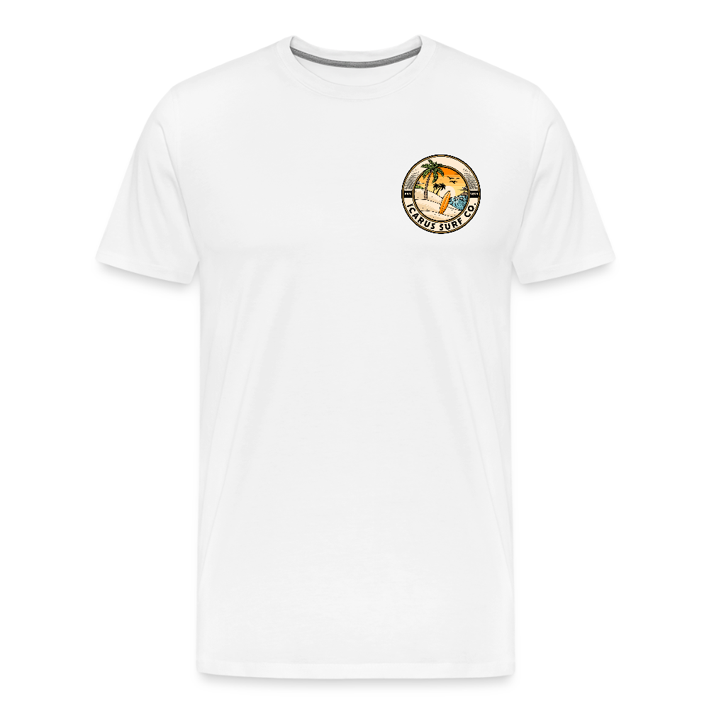 Icarus Surf Co. "Surfin' Skellys" Men's Premium T-Shirt - white