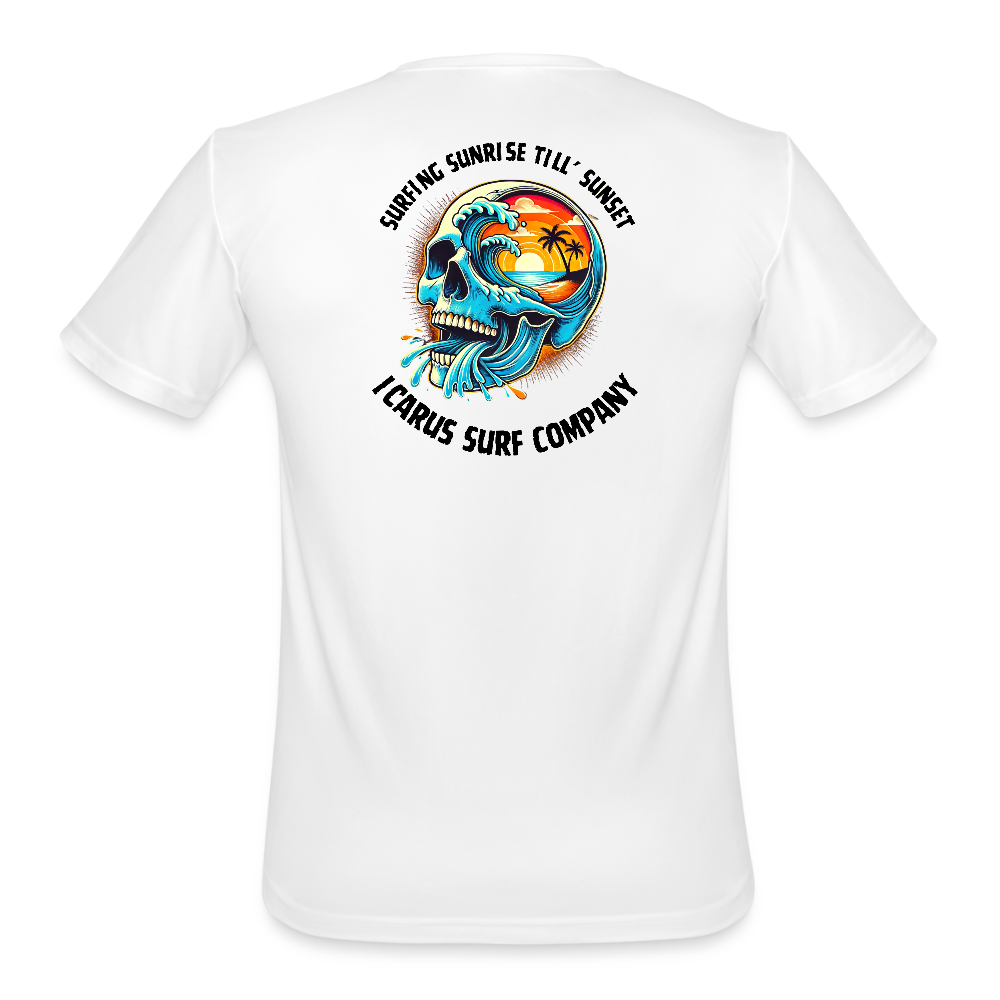 "Surfing Sunrise Till' Sunset" Performance T-Shirt - white