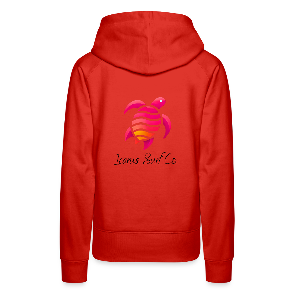 Icarus Surf Co. "Turtle" Women’s Premium Hoodie - red