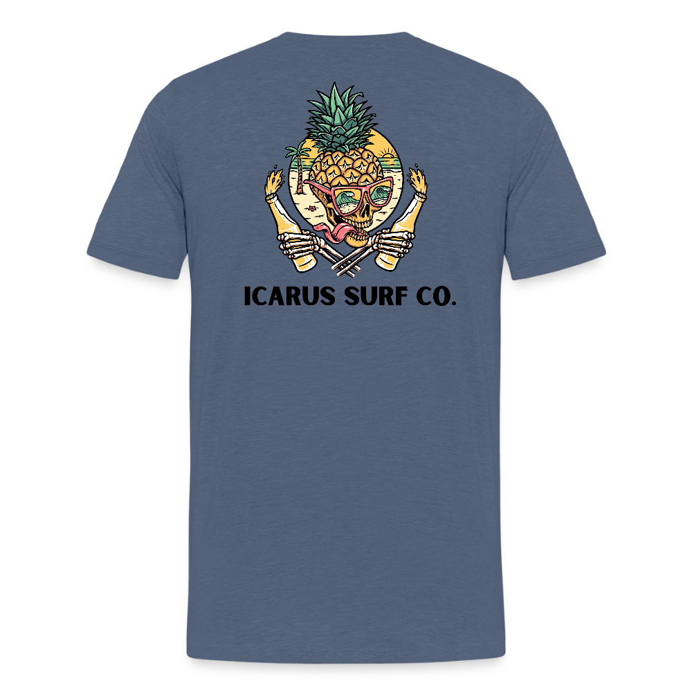 Icarus Surf Co. "Pineapple" Men's Premium T-Shirt - heather blue