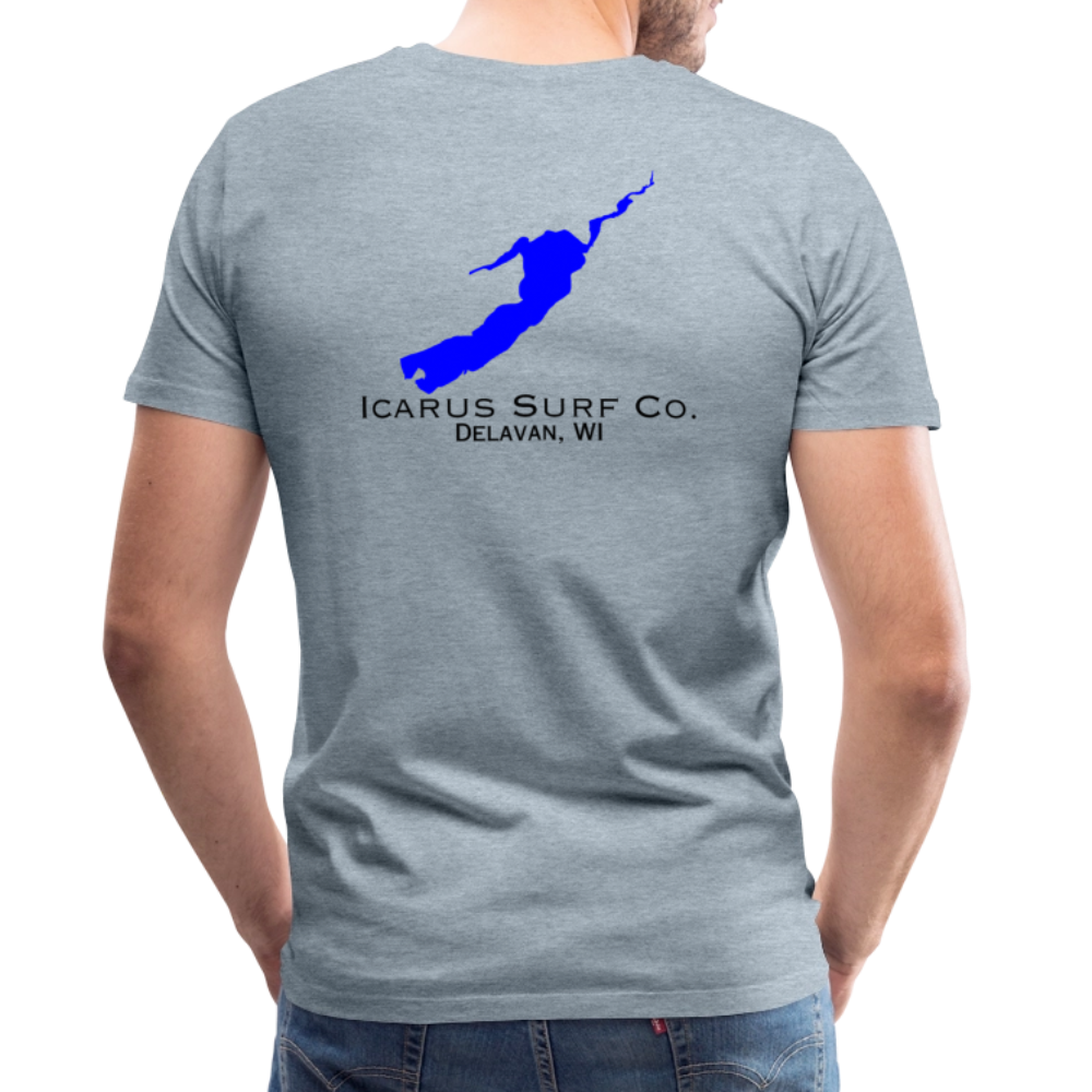 Icarus Surf Co. "Delavan, WI" Men's Premium T-Shirt - heather ice blue