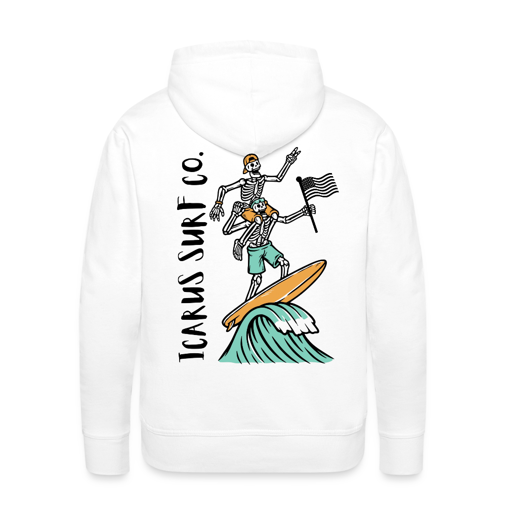 Icarus Surf Co. Surfing Skeletons Men’s Premium Hoodie - white