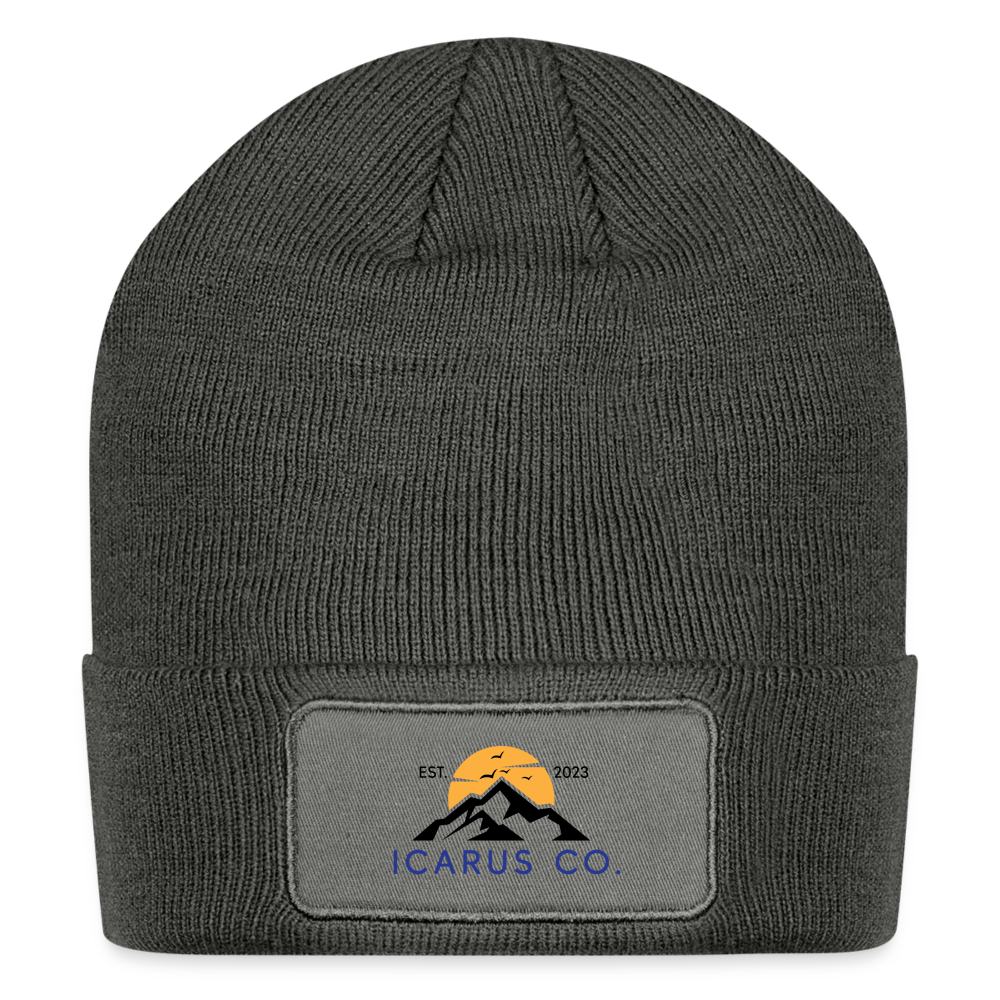 Icarus Patch Beanie - charcoal grey