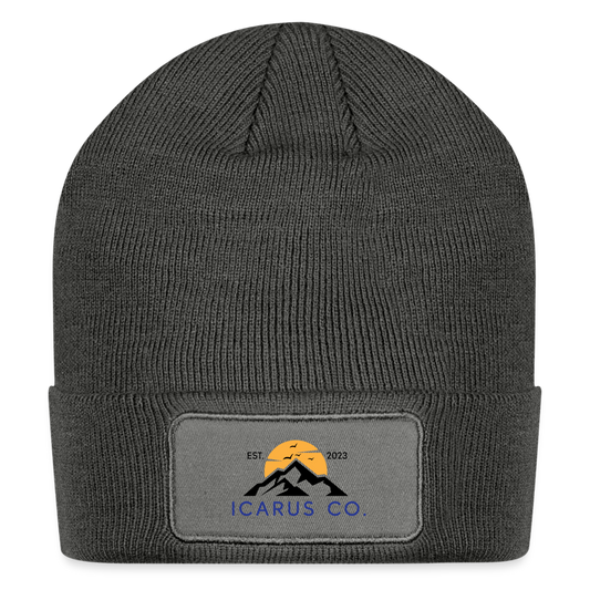 Icarus Patch Beanie - charcoal grey