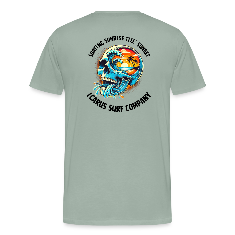 Icarus Surf Co. "Sunrise til' Sunset" Men's Premium T-Shirt - steel green