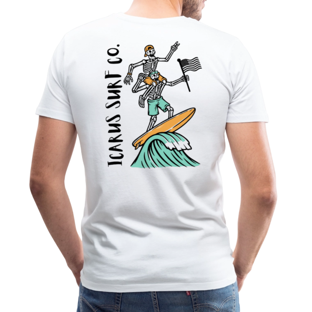 Icarus Surf Co. "Surfin' Skellys" Men's Premium T-Shirt - white
