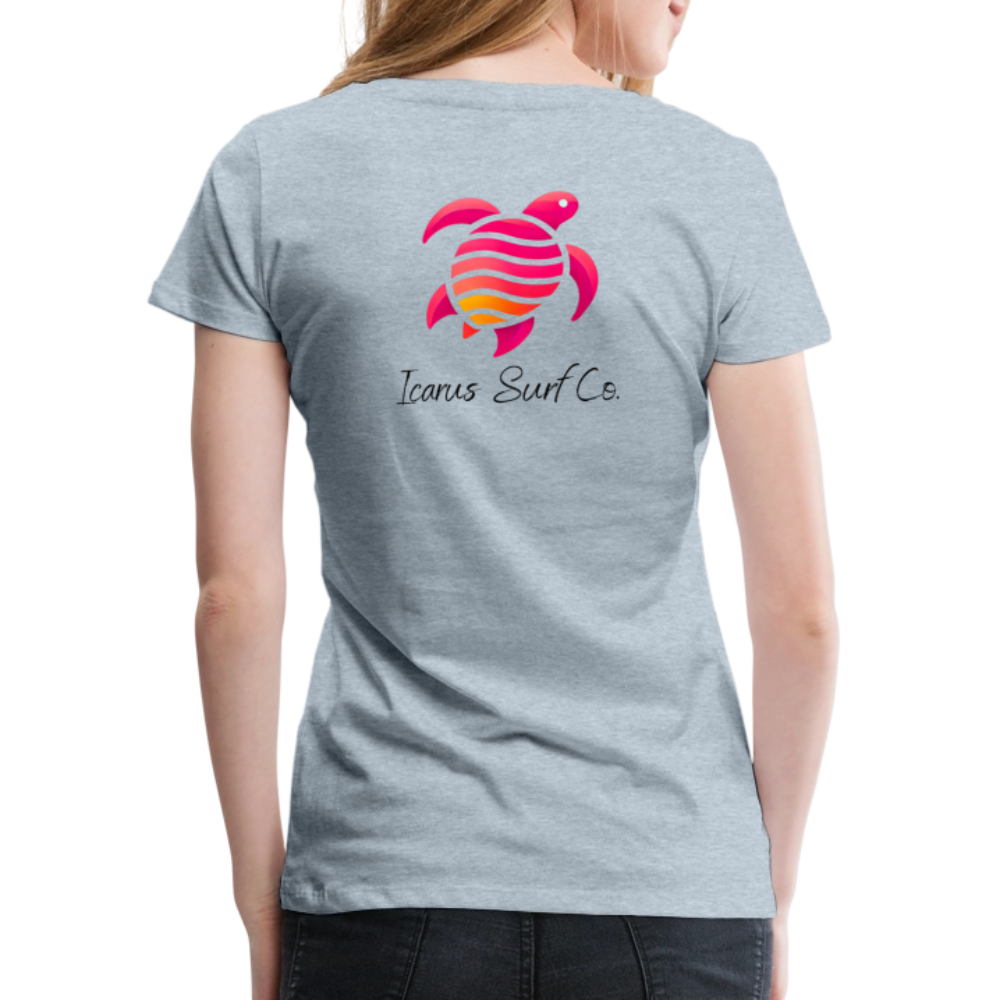 Icarus Surf Co. "Turtle" Women’s Premium T-Shirt - heather ice blue