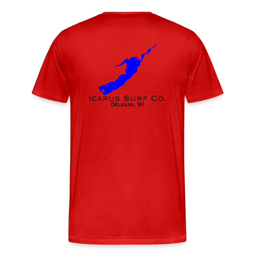 Icarus Surf Co. "Delavan, WI" Men's Premium T-Shirt - red