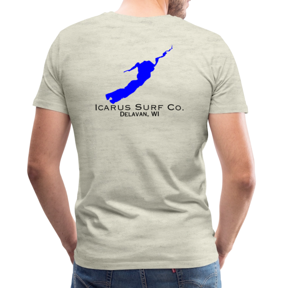 Icarus Surf Co. "Delavan, WI" Men's Premium T-Shirt - heather oatmeal