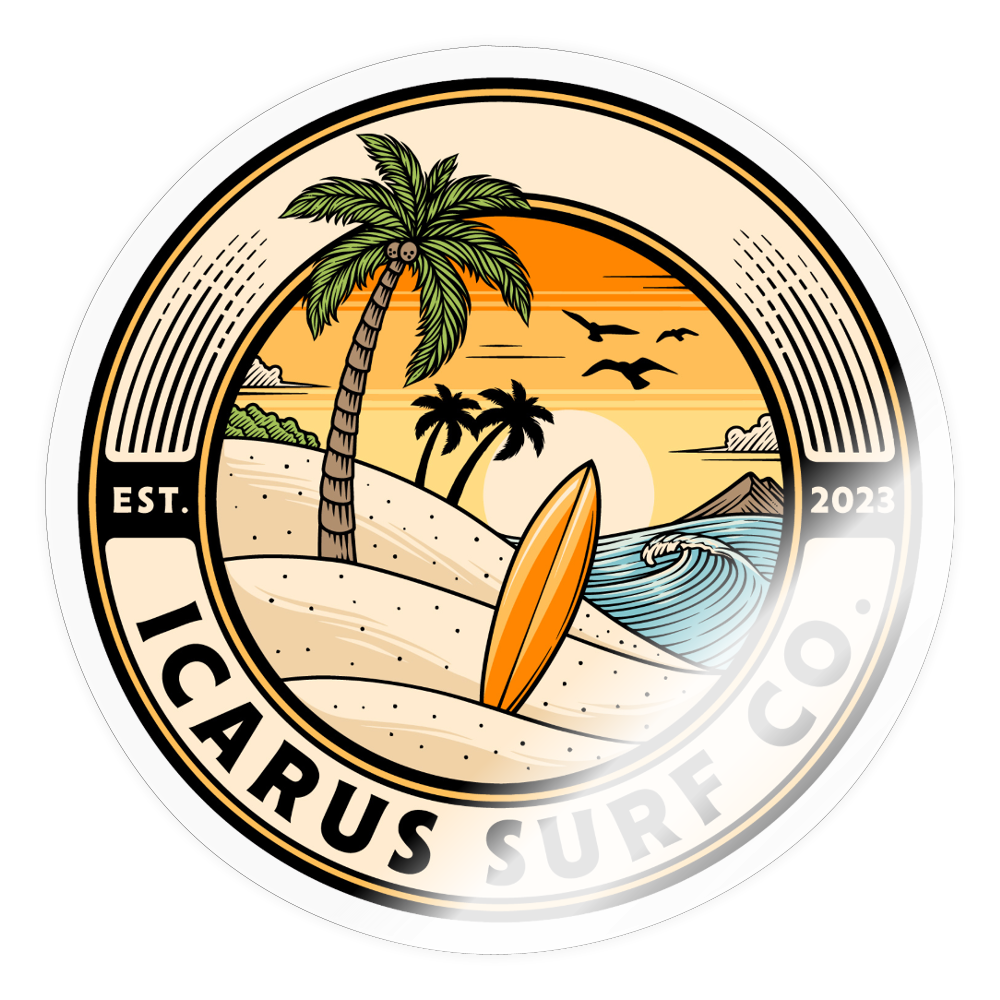 Icarus Surf Co. Sticker - transparent glossy