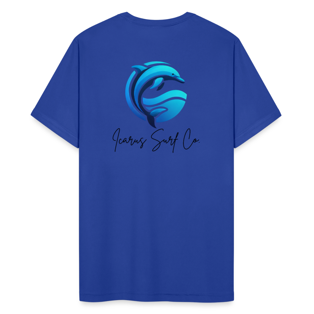 “Dolphin Drift” Performance T-Shirt - royal blue