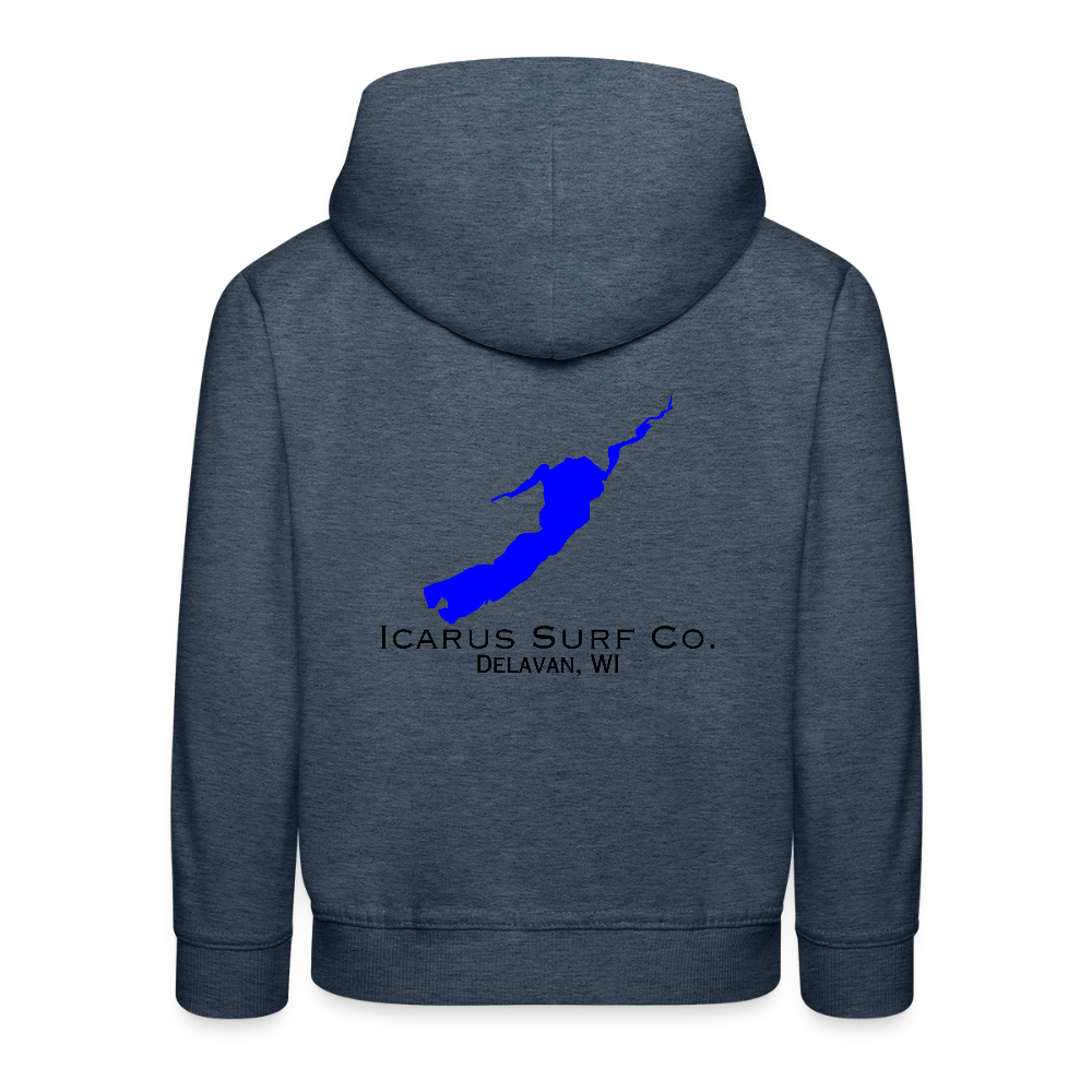 Icarus Surf Co. "Delavan, WI" Kids‘ Premium Hoodie - heather denim