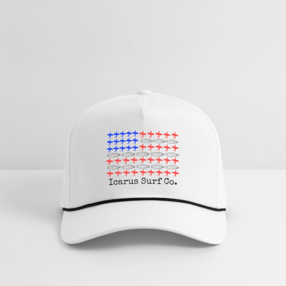 "United By Waves" Moisture Wicking Performance Rope Hat - white/black