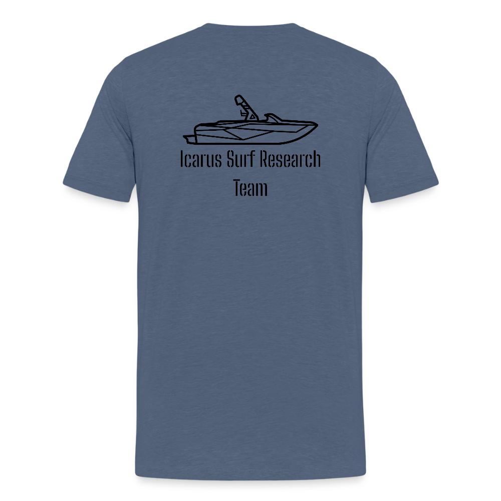 Icarus Surf Co. "Surf Research" Men's Premium T-Shirt - heather blue