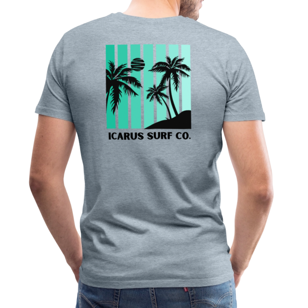 Icarus Surf Co. "Lines" Men's Premium T-Shirt - heather ice blue
