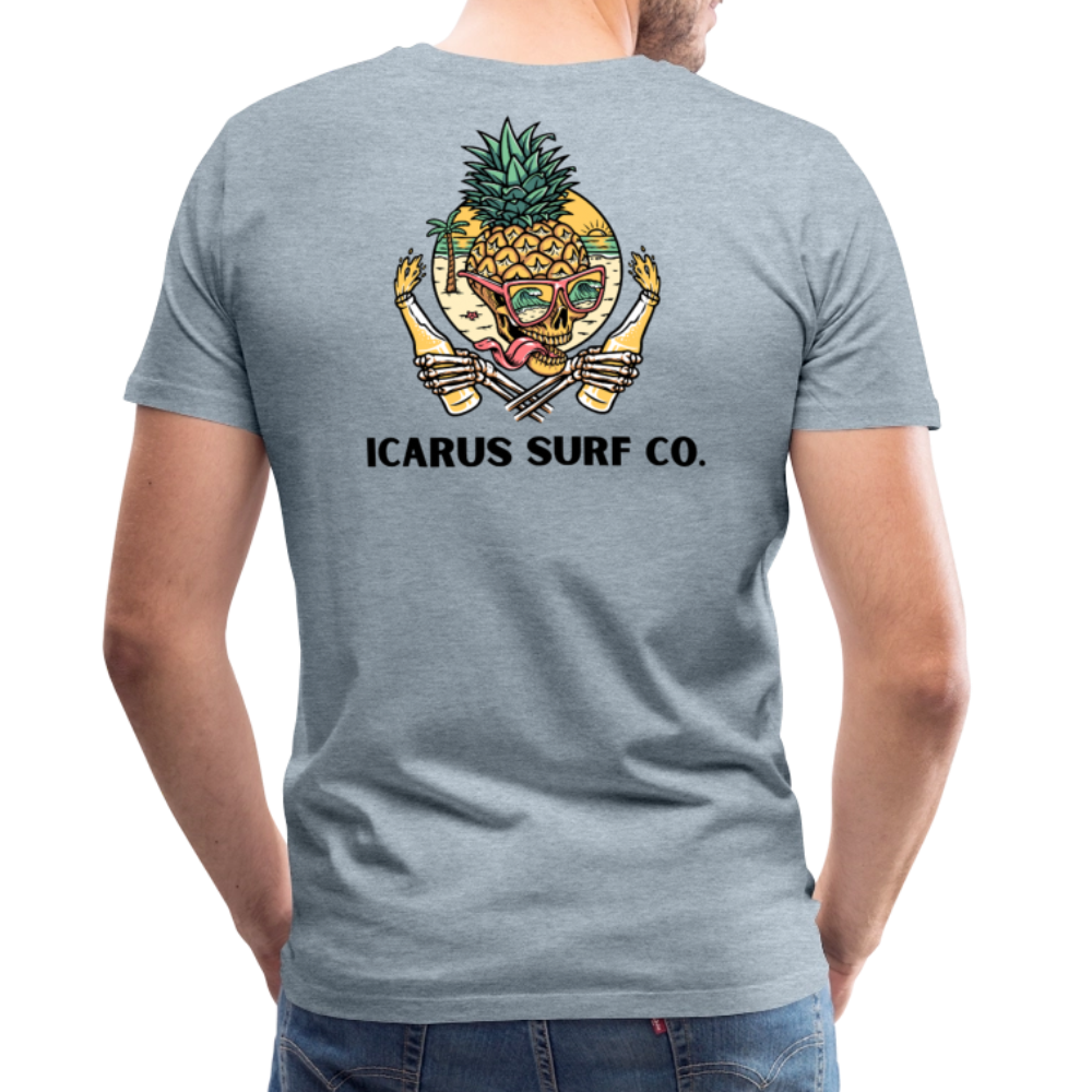 Icarus Surf Co. "Pineapple" Men's Premium T-Shirt - heather ice blue