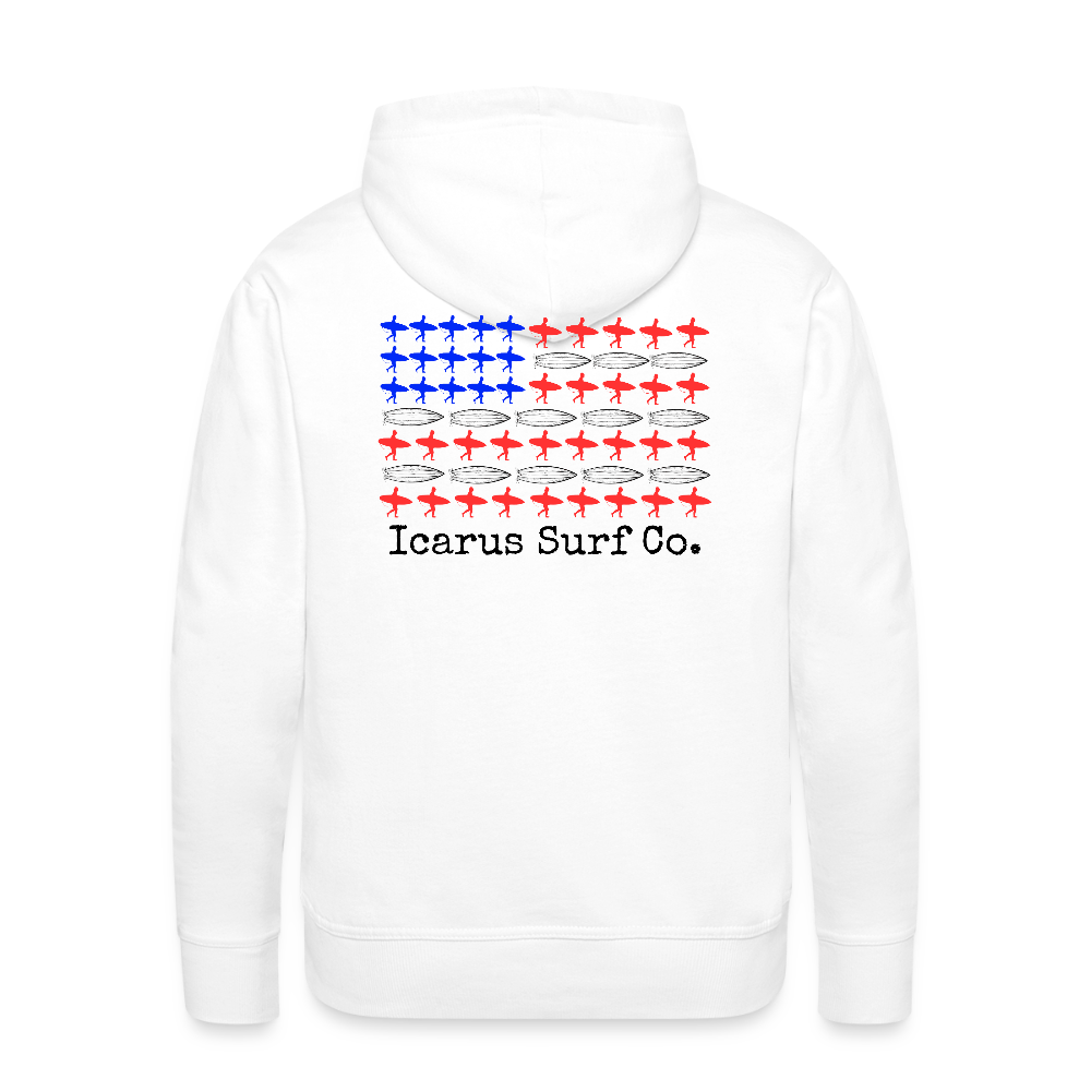 Icarus Surf Co.  RED WHITE AND BLUE Men’s Premium Hoodie - white