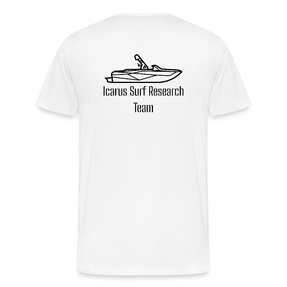 Icarus Surf Co. "Surf Research" Men's Premium T-Shirt - white