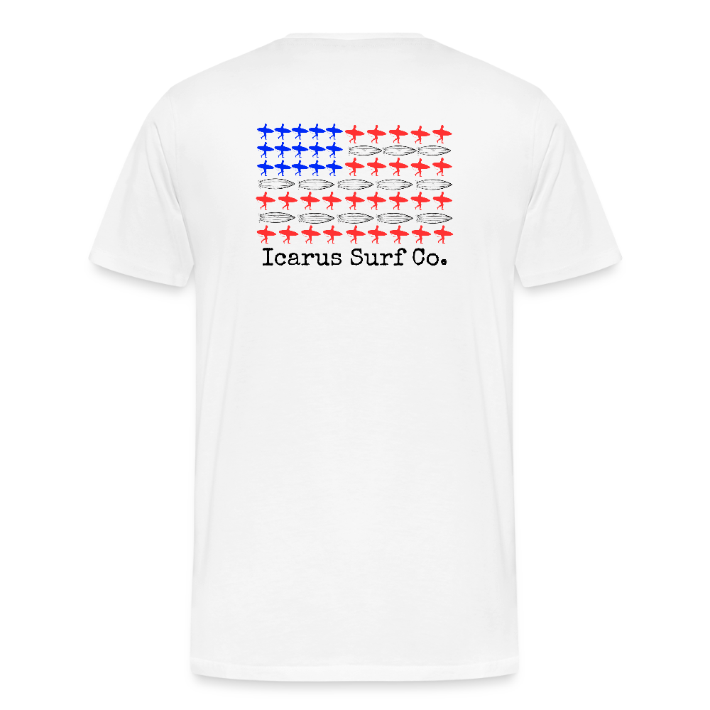 Icarus Surf Co. "American Flag" Men's Premium T-Shirt - white