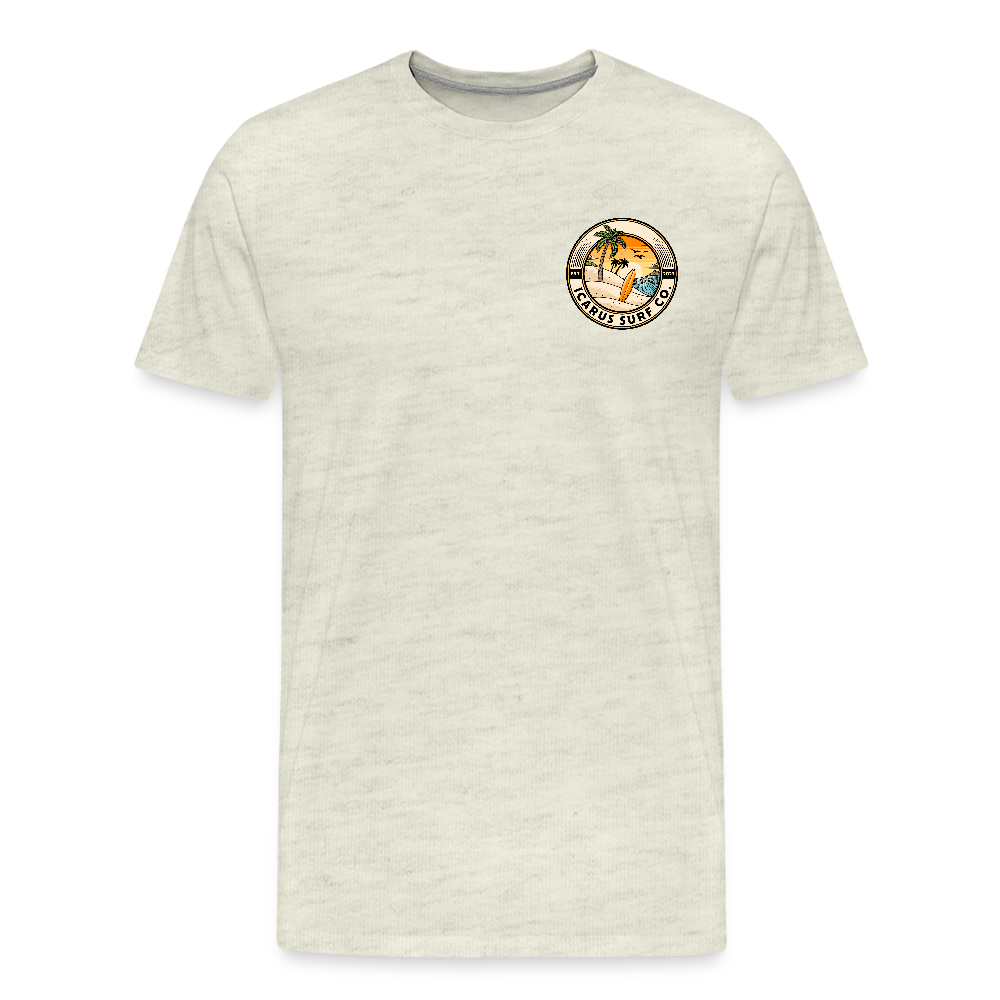 Icarus Surf Co. "Delavan, WI" Men's Premium T-Shirt - heather oatmeal