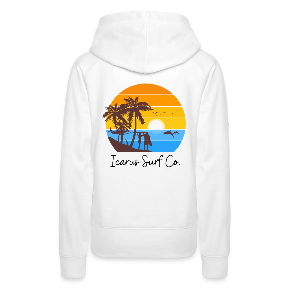 Icarus Surf Co. "Ocean Lines" Women’s Premium Hoodie - white