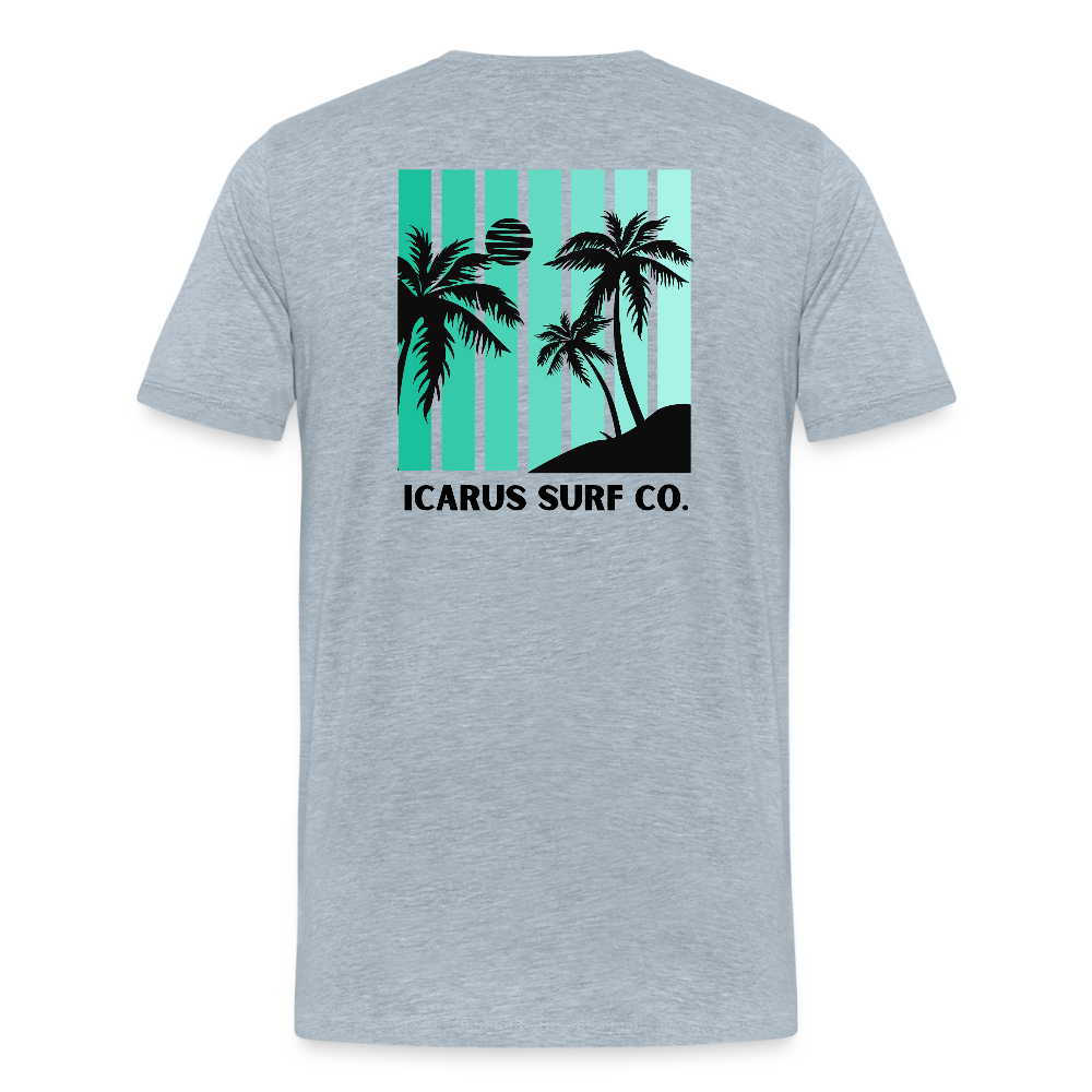 Icarus Surf Co. "Lines" Men's Premium T-Shirt - heather ice blue